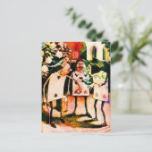 Alice in Wonderland Waterverf speelkaarten Briefkaart (Staand voorkant)