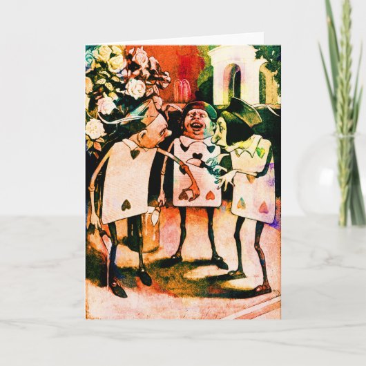 Alice in Wonderland Waterverf speelkaarten Kaart (Voorkant)