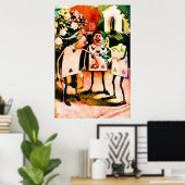 Alice in Wonderland Waterverf speelkaarten Poster (Thuiskantoor)