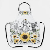 Alice in Wonderland Waterverf Zonnebloemen Schort (Voorkant)
