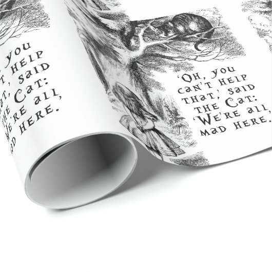Alice in Wonderland - We zijn allemaal kwaad hier Cadeaupapier (Rol Hoek)