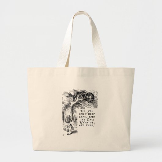 Alice in Wonderland - We zijn allemaal kwaad hier Grote Tote Bag (Voorkant)