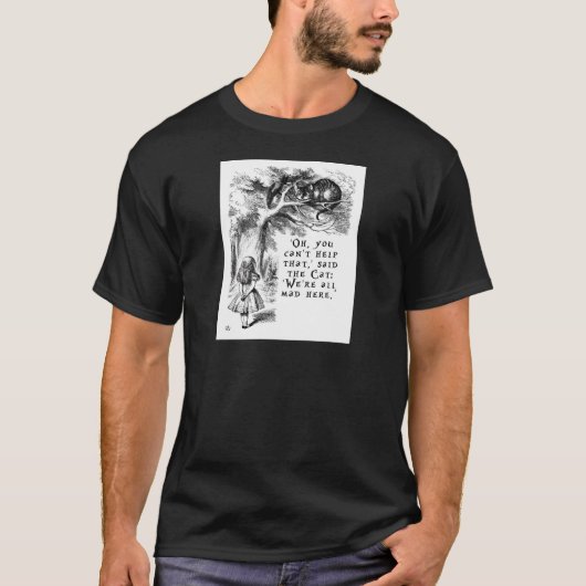 Alice in Wonderland - We zijn allemaal kwaad hier T-shirt (Voorkant)