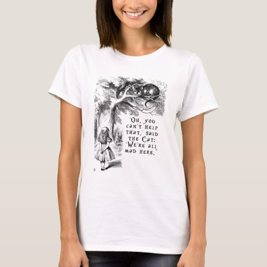 Alice in Wonderland - We zijn allemaal kwaad hier T-shirt (Voorkant)