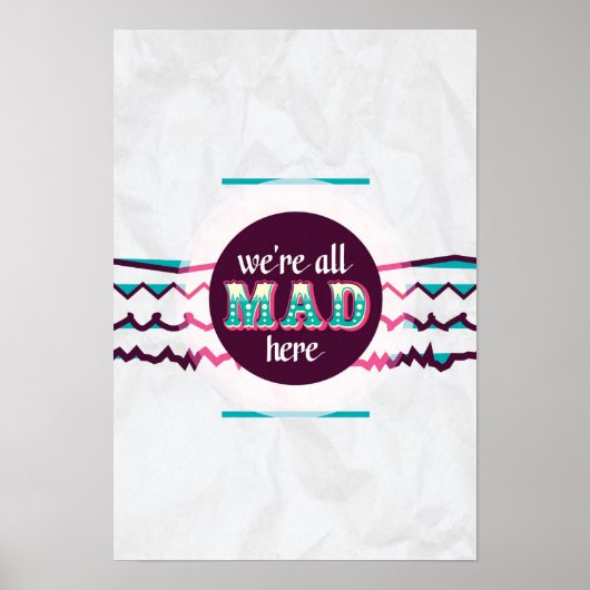 Alice in Wonderland - We zijn hier allemaal Mad Poster (Voorkant)