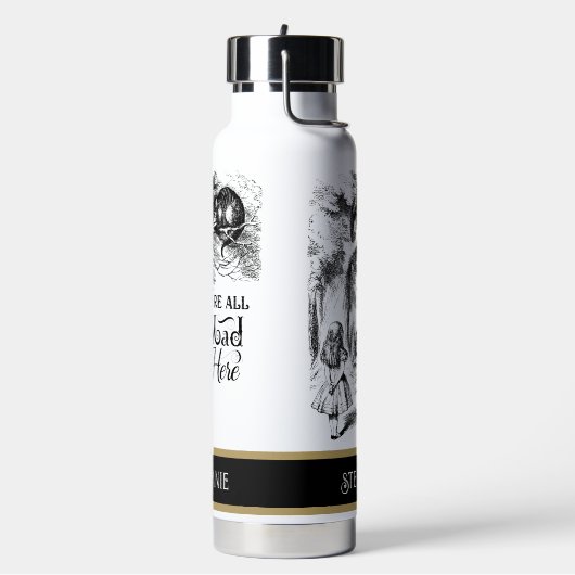 Alice in Wonderland We zijn hier allemaal Mad Waterfles (Links)