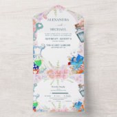 Alice in Wonderland Wedding All In One Uitnodiging (Binnen)