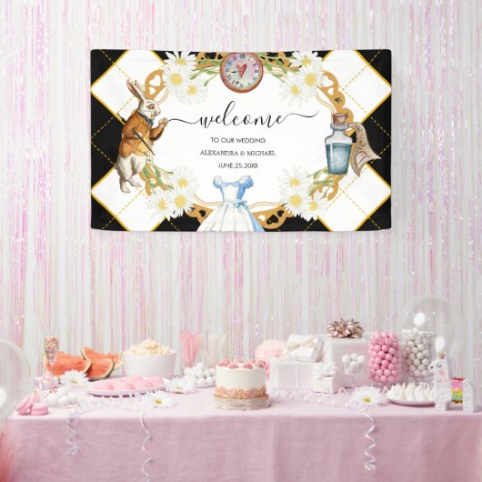Alice in Wonderland Wedding Banner (Feest)
