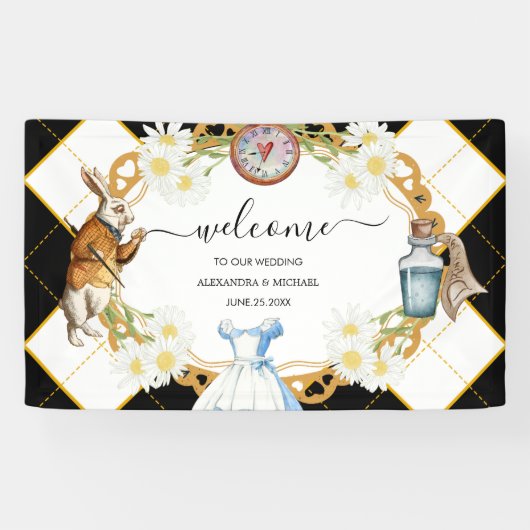 Alice in Wonderland Wedding Banner (Horizontaal)
