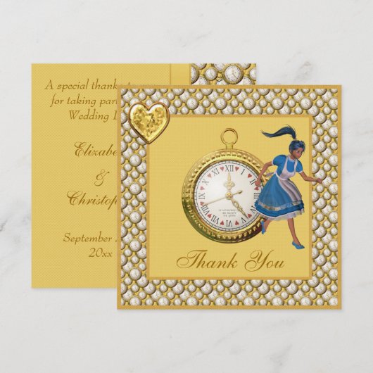 Alice in Wonderland Wedding Bedankt (Voorkant / Achterkant)