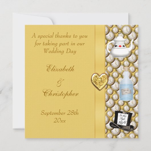 Alice in Wonderland Wedding Bedankt (Achterkant)