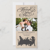 Alice in Wonderland Wedding Dank je wel Fotokaart Bedankkaart (Voorkant)