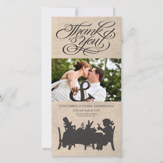Alice in Wonderland Wedding Dank je wel Fotokaart Bedankkaart (Voorkant)