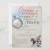 Alice in Wonderland Wedding Invitation Kaart (Voorkant)
