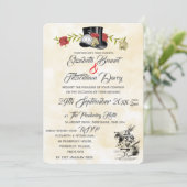Alice in Wonderland Wedding Invitation Kaart (Staand voorkant)
