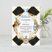 Alice in Wonderland Wedding Invitation Kaart (Staand voorkant)