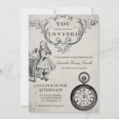 Alice in Wonderland Wedding Invitation Kaart (Achterkant)