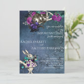 Alice in Wonderland Wedding Invitation Kaart (Staand voorkant)