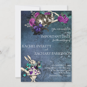 Alice in Wonderland Wedding Invitation Kaart