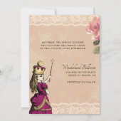 Alice in Wonderland Wedding Invitation Kaart (Achterkant)
