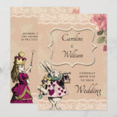 Alice in Wonderland Wedding Invitation Kaart (Voorkant / Achterkant)