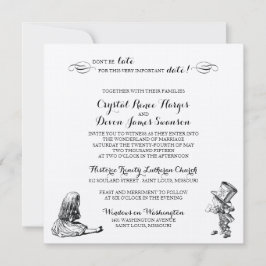 Alice in Wonderland Wedding Invitation Kaart