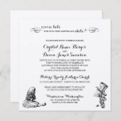 Alice in Wonderland Wedding Invitation Kaart (Voorkant / Achterkant)