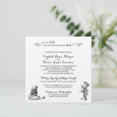 Alice in Wonderland Wedding Invitation Kaart (Staand voorkant)