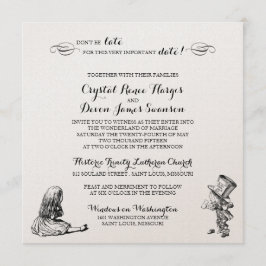 Alice in Wonderland Wedding Invitation Kaart