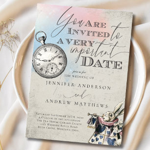 Alice in Wonderland Wedding Invitation Kaart