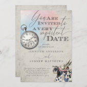 Alice in Wonderland Wedding Invitation Kaart (Voorkant / Achterkant)