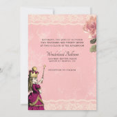 Alice in Wonderland Wedding Invitation Kaart (Achterkant)