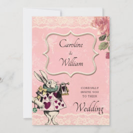 Alice in Wonderland Wedding Invitation Kaart