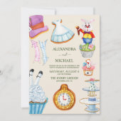 Alice in Wonderland Wedding Invitation Kaart (Voorkant)