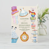 Alice in Wonderland Wedding Invitation Kaart (Staand voorkant)