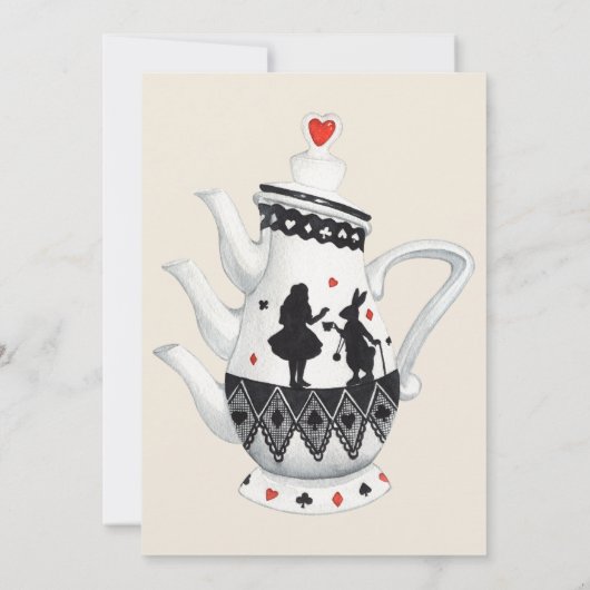 Alice in Wonderland Wedding Invitation Kaart (Achterkant)