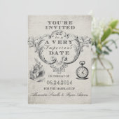 Alice in Wonderland Wedding Invitation Kaart (Staand voorkant)