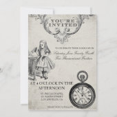 Alice in Wonderland Wedding Invitation Kaart (Achterkant)