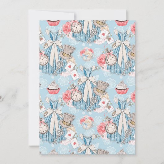 Alice in Wonderland Wedding Kaart (Achterkant)