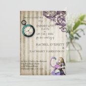  Alice in Wonderland Wedding Kaart (Staand voorkant)
