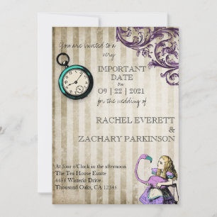  Alice in Wonderland Wedding Kaart
