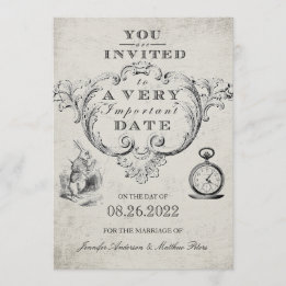  Alice in Wonderland Wedding Kaart