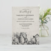  Alice in Wonderland Wedding Kaart (Staand voorkant)