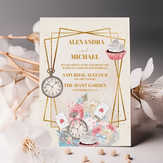  Alice in Wonderland Wedding Kaart