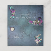Alice in Wonderland Wedding Plaatskaartje (Buitenkant ongevouwen)