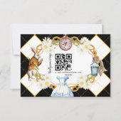 Alice in Wonderland Wedding qr code RSVP Card (Voorkant)