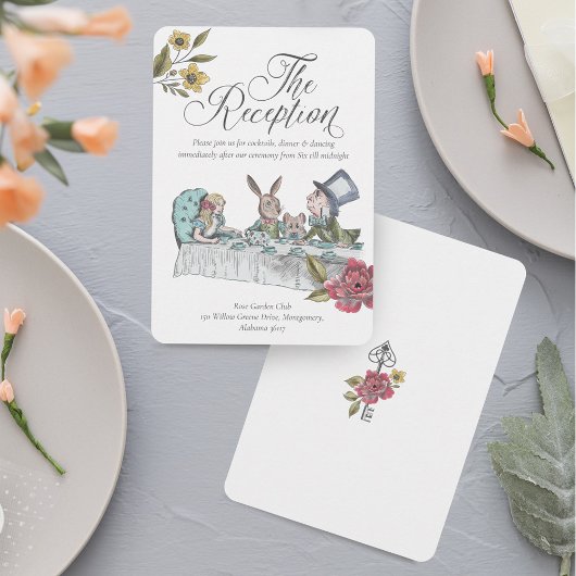  Alice in Wonderland Wedding Reception Informatiekaartje