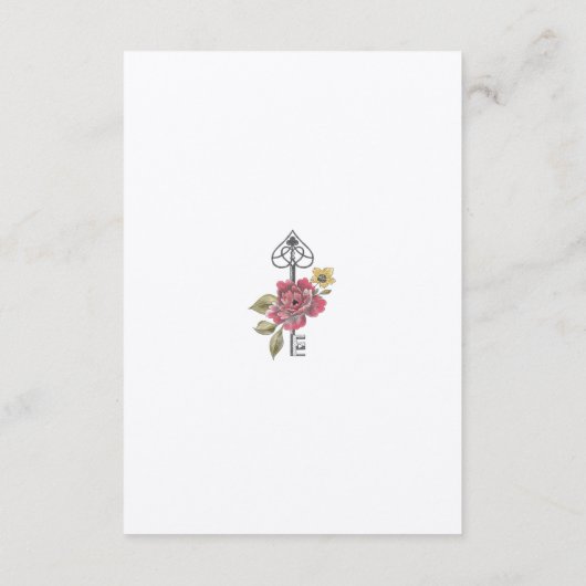 Alice in Wonderland Wedding Reception Informatiekaartje (Achterkant)