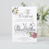  Alice in Wonderland Wedding Reception Informatiekaartje (Staand voorkant)