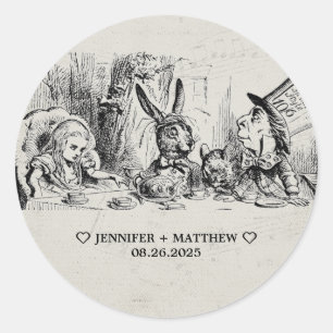 Alice in Wonderland Wedding Ronde Sticker